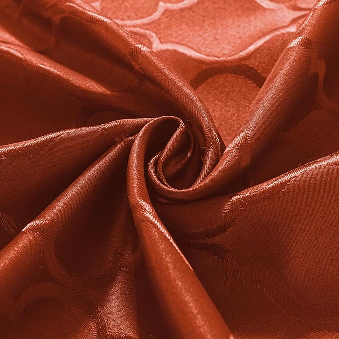 SASTYBALE Thanksgiving Jacquard Tablecloth Rectangle Flower Pattern Autumn Table Cloth Spill Proof Wrinkle Resistant Table Cover for Harvest & Fall Decor (Rectangle, 52" x 70" (4-6 Seats), Brick Red)