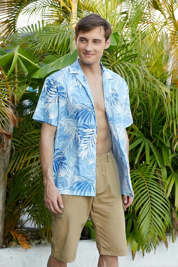 Cromoncent Matching Hawaiian Outfits for Family, Dad and Son Matching Luau Beach Tropical Shirts Mommy Daughter Tropical Sets