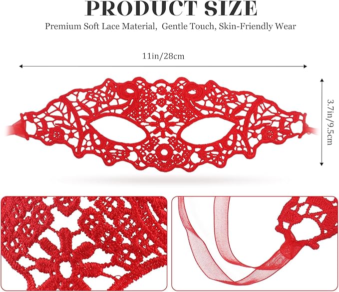 Exlinonline Lace Masquerade Mask Elastic,Fit for Adult,Soft Gentle Material,Specially For Costume,Thememed Party