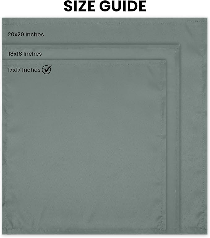 Utopia Home [24 Pack, Light Grey] Cloth Napkins 17x17 Inches, 100% Polyester Hemmed Edges, Washable and Reusable Ideal for Parties, Weddings and Dinners