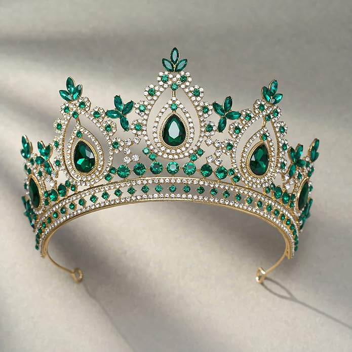 SWEETV Queen Crown for Women,Wedding Tiara for Bride,Princess Tiara,Quinceanera Pageant Crown Diadem