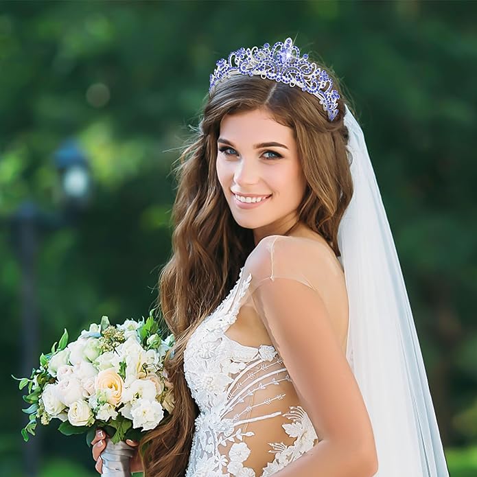 TAROSE Crowns for Women and Girls, Queen Crystal Gold Silver Tiaras with White Rhinestone and Combs, Goddess Crown for Wedding Bride Birthday Princess Bridal Shower Hair Accessories for Women