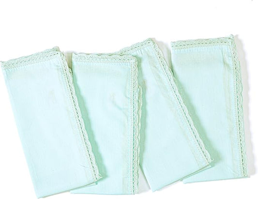 Ramanta Home Linen Flax Cloth Napkins Set of 4 |18x18 Inch | Premium Cotton Linen Flax Lace Soft & Durable | Washable Ideal for Everyday Use Parties Thanksgiving Christmas Halloween Baby Blue