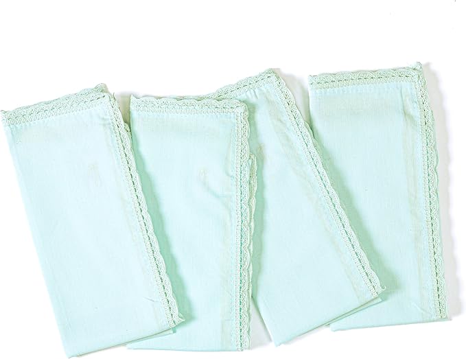 Ramanta Home Linen Flax Cloth Napkins Set of 12| 18x18 Inch | Premium Cotton Linen Flax Lace Soft & Durable | Washable Ideal for Everyday Use Parties Thanksgiving Christmas Halloween Baby Blue