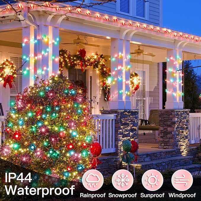 suddus String Lights Indoor Bedroom Connectable, 33ft 100 Led Multicolor Christmas Light Outdoor Clear Wire, Plug in Fairy Lights with Remote for Classroom Dorm Decorations