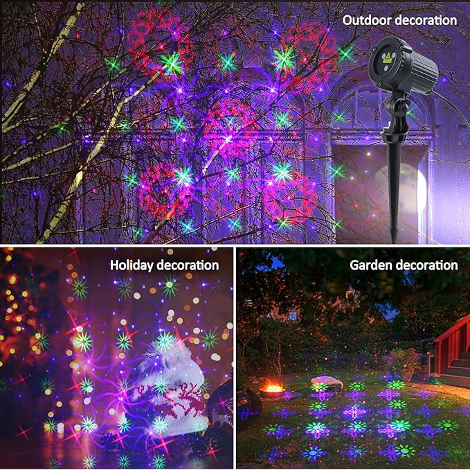 Outdoor Laser Christmas Projector Lights 18 Pattern Decorative Laser Projector for Home and Garden