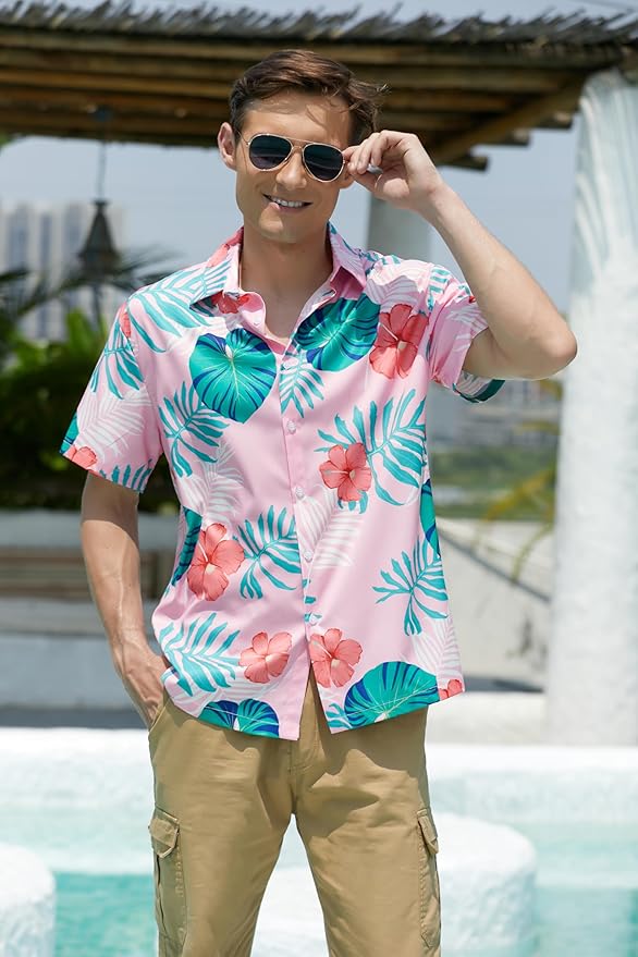 Cromoncent Matching Hawaiian Outfits for Family, Dad and Son Matching Luau Beach Tropical Shirts Mommy Daughter Tropical Sets