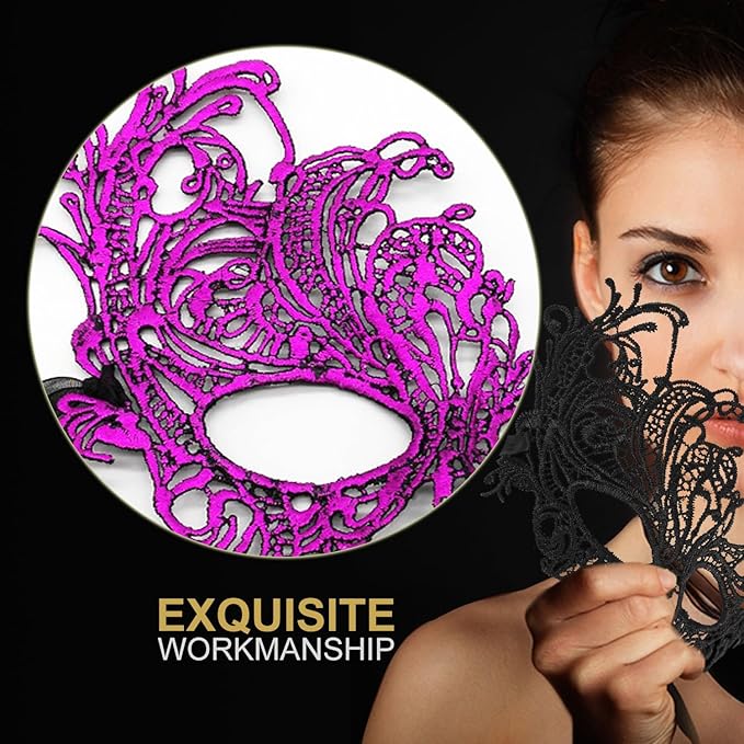 Couple Masquerade Mask for Women Men Venetian Mask Halloween Mask for Party Prom Ball Costume Lace Mask