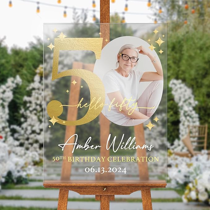 18"x24" Custom Welcome Sign for Party, Personalized Welcome Sign for Birthday Party, Custom Sign in Acrylic, Foam Board, or Coroplast Welcome Signs B (Design E)