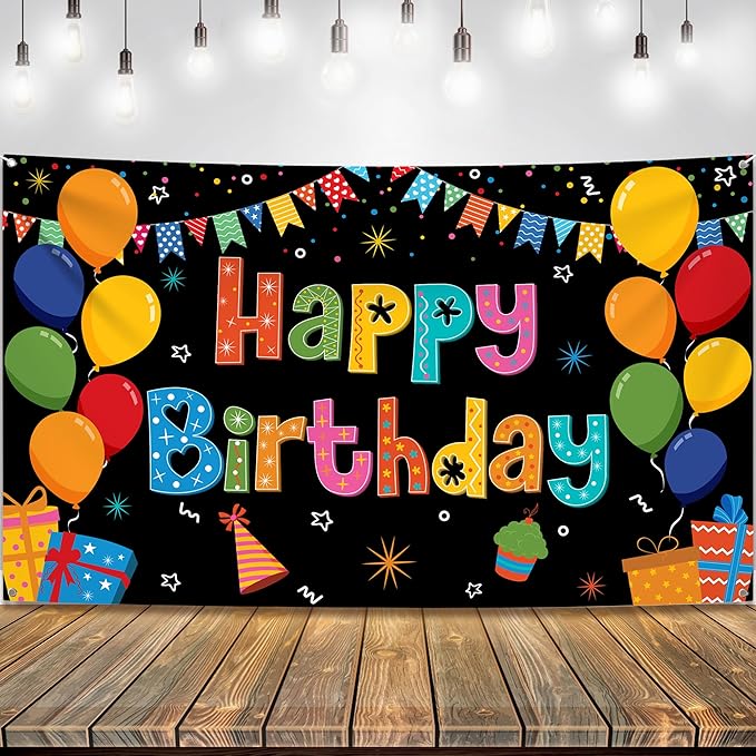 KatchOn, Rainbow Happy Birthday Banner- Xtralarge 72x44 Inch | Rainbow Party Decorations for Girls | Colorful Happy Bday Sign for Happy Birthday Decorations | Birthday Party Decoration for Kids