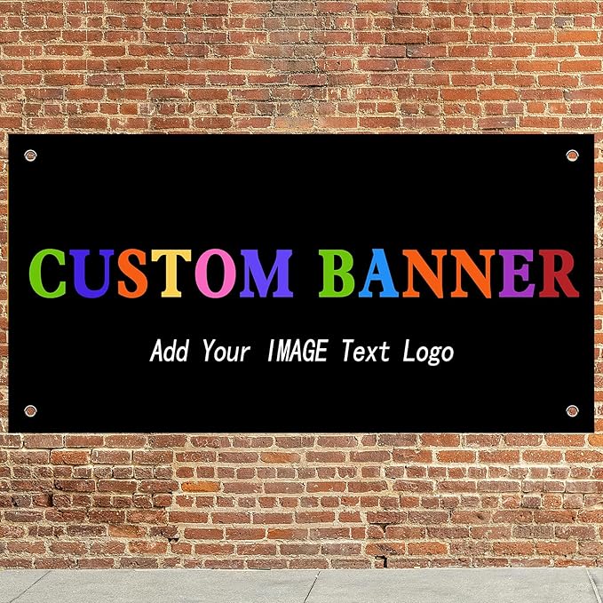 Custom Banners And Signs 4x2 Ft,Personalized Banner With Photo/Text, Banners Customized For Business Birthday Graduation Parties Indoor Outdoor