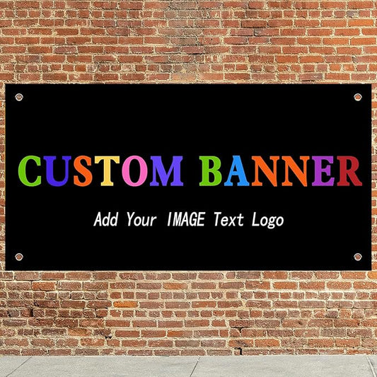 Custom Banners And Signs 4x2 Ft,Personalized Banner With Photo/Text, Banners Customized For Business Birthday Graduation Parties Indoor Outdoor