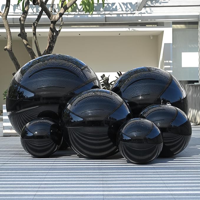 Yescom 20" Inflatable Mirror Ball Giant Reusable Hanging Large Disco Balloon Decoration for Party Wedding Event Concerts Stage Decor Black