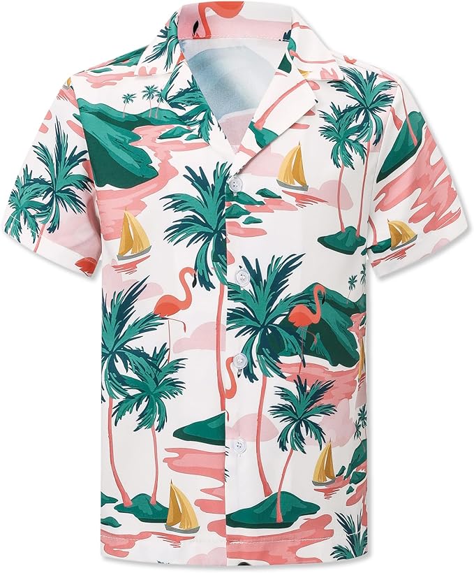 Cromoncent Matching Hawaiian Outfits for Family, Dad and Son Matching Luau Beach Tropical Shirts Mommy Daughter Tropical Sets