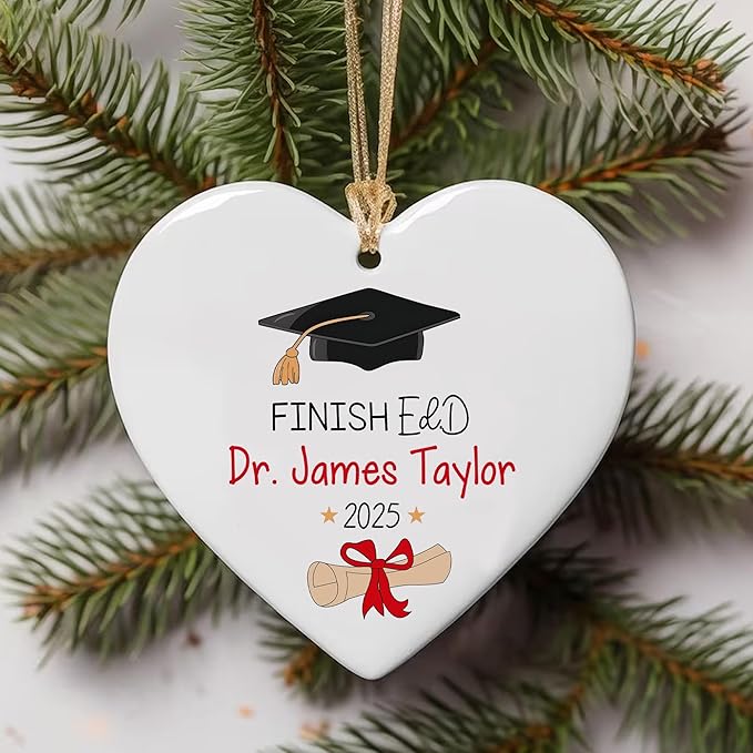 Custom Doctor Christmas Ornaments 2025, Doctor of Education Ornament, Ed.d Doctorate 2025 Finished EDD Graduation, Doctoral Ornament Gifts for Women Men, Christmas Decorations, Dr Gifts for Him Her
