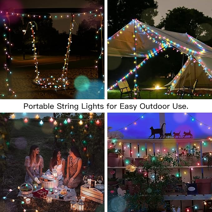 suddus Globe String Lights Bedroom, 100 Led Battery Powered Fairy Lights, Indoor String Lights for Classroom, Backyard, Patio, Garden, Party, Bedroom, Living Room, Easter, 6 Colorful Light