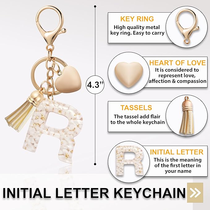 Initial Letter Keychain, Butterfly Keychain Cute Resin, Initial Keychain Backpack Charms, Key chain for Women, Girls