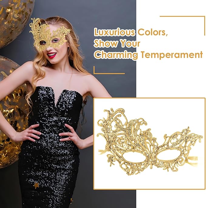 Exlinonline Lace Masquerade Mask Elastic,Fit for Adult,Soft Gentle Material,Specially For Costume,Thememed Party