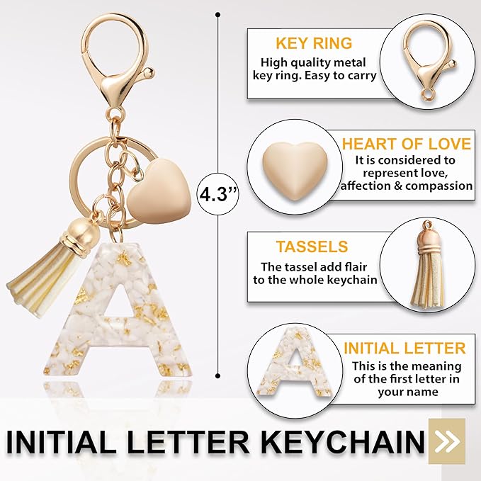 Initial Letter Keychain, Butterfly Keychain Cute Resin, Initial Keychain Backpack Charms, Key chain for Women, Girls