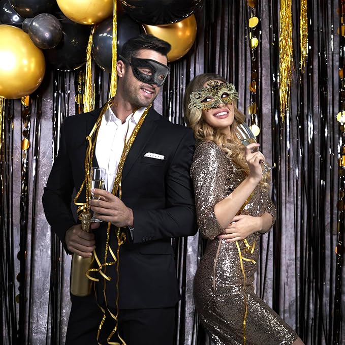 Coddsmz Couple Masquerade Mask Set - Venetian & Mardi Gras Mask for Women & Men