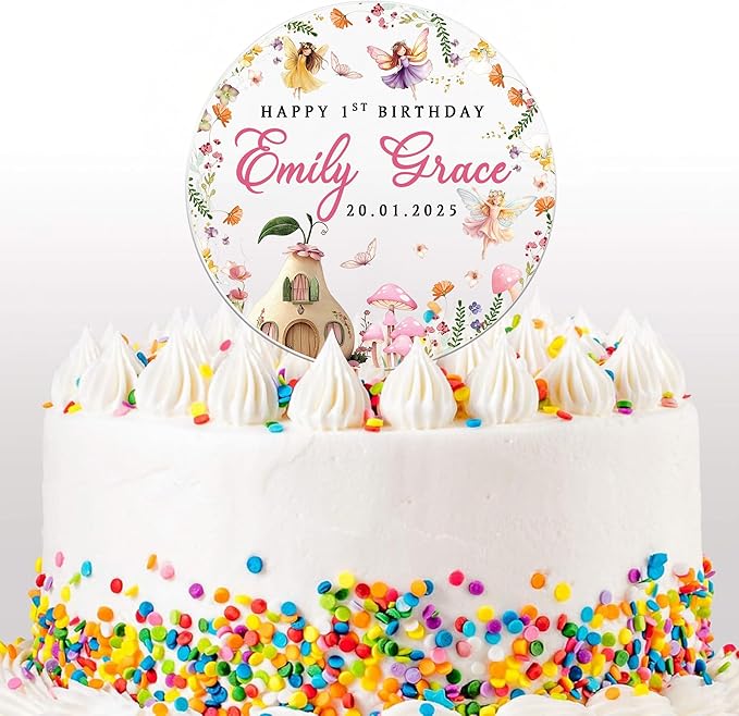 Personalized First Birthday Cake Topper, 1st Birth day Cake Decor For Baby Shower, One Cake Topper 1st Birthday Girl (1st birthday)