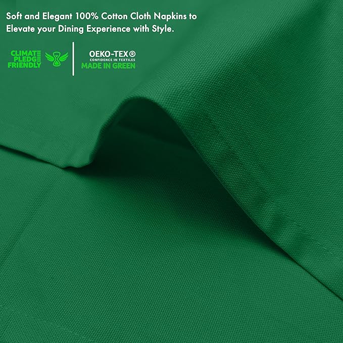 Ruvanti Premium Cloth Napkins Set of 12, 18x18 Inches, 100% Cotton, Washable, Soft & Absorbent, Perfect for Wedding, Christmas, ‎Thanksgiving Dinners - Amazon