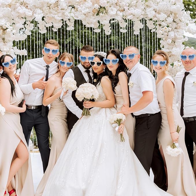 4/6/8/10/12 Pack Bachelorette Sunglasses Heart Sunglasses Vintage Heart Shaped Glasses for Women Bridal Party Wedding