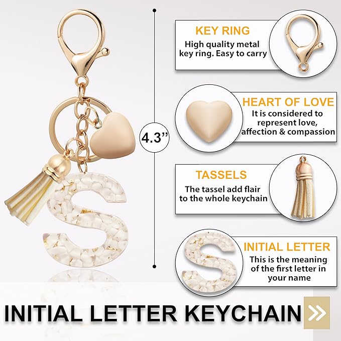 Initial Letter Keychain, Butterfly Keychain Cute Resin, Initial Keychain Backpack Charms, Key chain for Women, Girls
