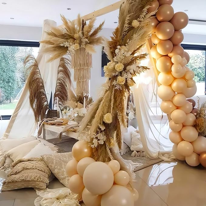 PartyWoo Nude Balloons 100 pcs Different Sizes Pack of 36 18 12 10 5 Inch Beige Apricot Balloon Arch Kit Garland for Thanksgiving Graduation Baby Shower Boho Theme Birthday Party Decorations Nude-Y103