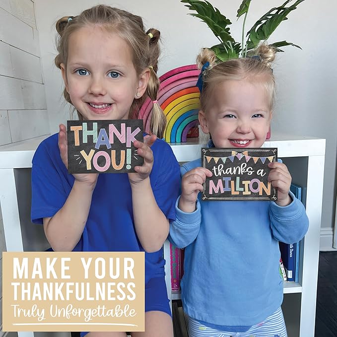 Hadley Designs Bulk Thank You Cards with Envelopes - 24 Kids Thank You Cards For Teachers, Cute Thanks Blank Cards and Envelopes, Fun Appreciation Note Card for Birthday, Baby Shower & Small Business