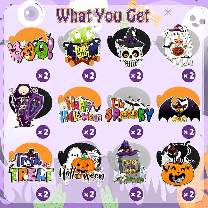 48Pcs Halloween Hanging Swirl Decorations, Cute Pumpkin Ghost Bat Ceiling Hanging Swirls Halloween Party Hanging Swirls Streamers for Trick or Treat Birthday Baby Shower Party Decor Supplies