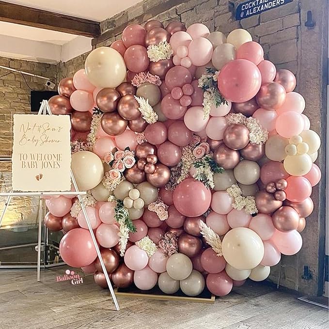 PartyWoo Dusty Pink Balloons 50pcs 12 Inch Boho Blush Pink Latex Helium Balloons for Princess Birthday Baby Shower Graduation Gender Reveal Anniversary Bachelorette Party Decorations Pink-F54