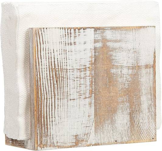 Rustic Wooden Paper Napkin Holder Farmhouse Napkin Storage Dispenser For Tables Kitchen Office Accessories for Restaurants, Dining Home Decor, Nature Vintage Home Gift Bar Decor