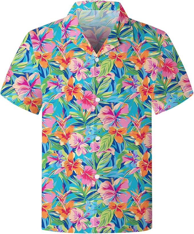 Cromoncent Matching Hawaiian Outfits for Family, Dad and Son Matching Luau Beach Tropical Shirts Mommy Daughter Tropical Sets