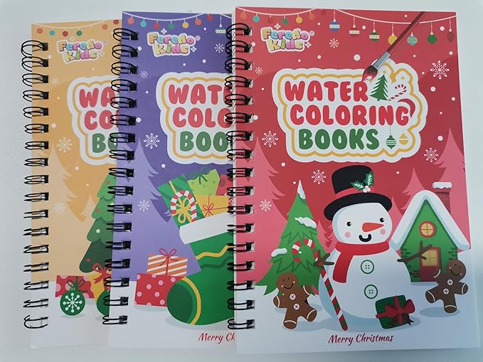 Coloring Books Party Favors for Kids - 24 Pack Christmas Mini Water Coloring Books for Kids Goodie Bags Stuffers Students Classroom Gifts Bulk, Return Gifts for Birthday Christmas Party Favors Bulk