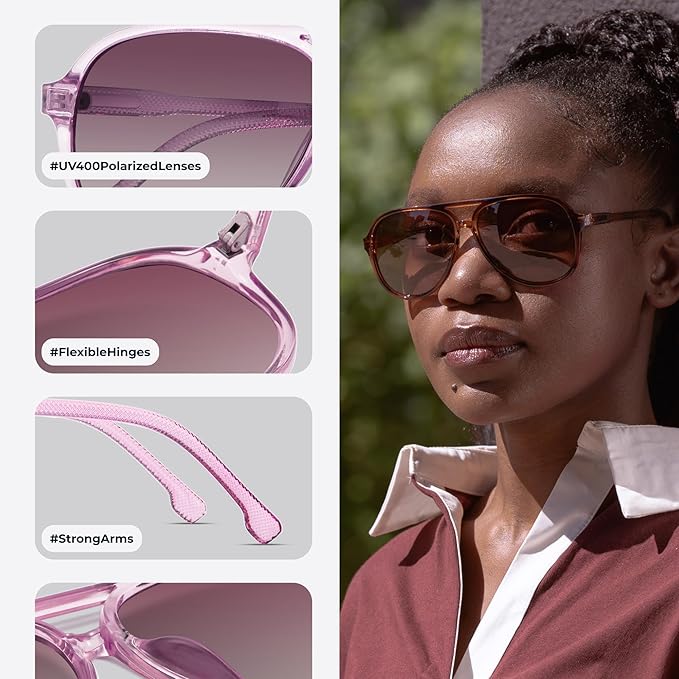 livho Trendy Polarized Aviator Sunglasses Women Men, Retro Sun Glasses for Women Men 2025, Oversized UV Protection Shades