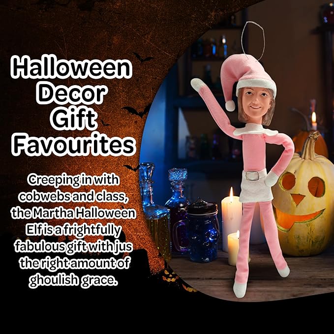 Pink Timeless Holiday Charm Elf 35cm Ornament – Handmade Pink Christmas Elf Decoration for Tree, Mantel, Shelf, and Holiday Party Décor