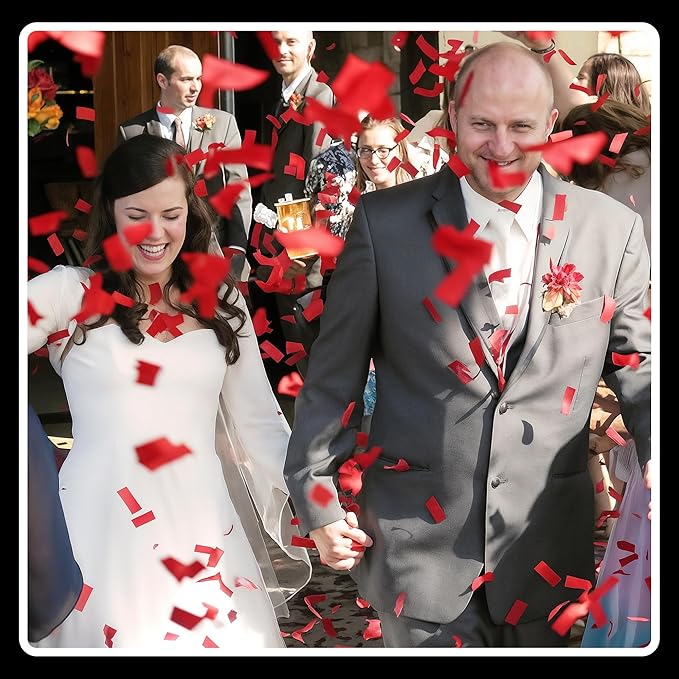 Ultimate Confetti, Red Biodegradable Confetti - Rectangular Fluttering Tissue Paper Confetti for Cannon and Launcher use - Best for Birthday, Wedding, live Events and Table Decoration - 1 lb, 16 oz