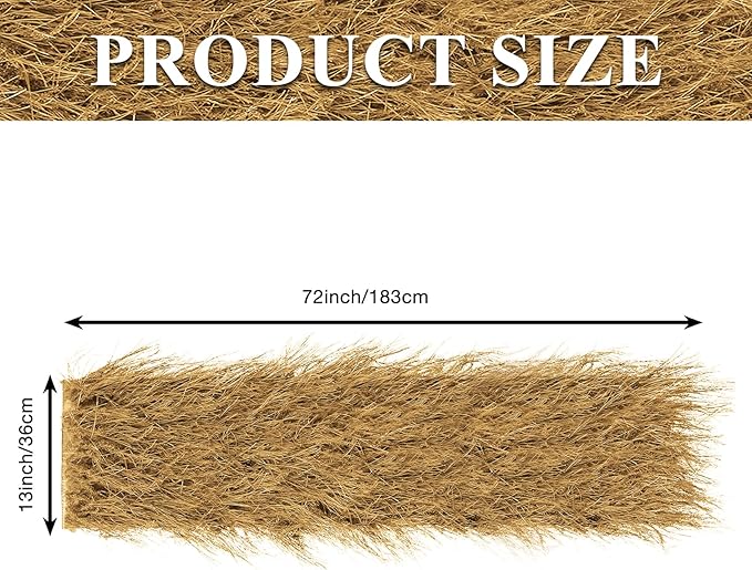 XLX TURF Artificial Thatch Straw Table Runner 13 X 72 Inch - Yellow Hay Grass Table Centerpiece Decor Western Halloween Nativity Party Jungle Birthday Tiki Mexican Style, Home DIY Crafts