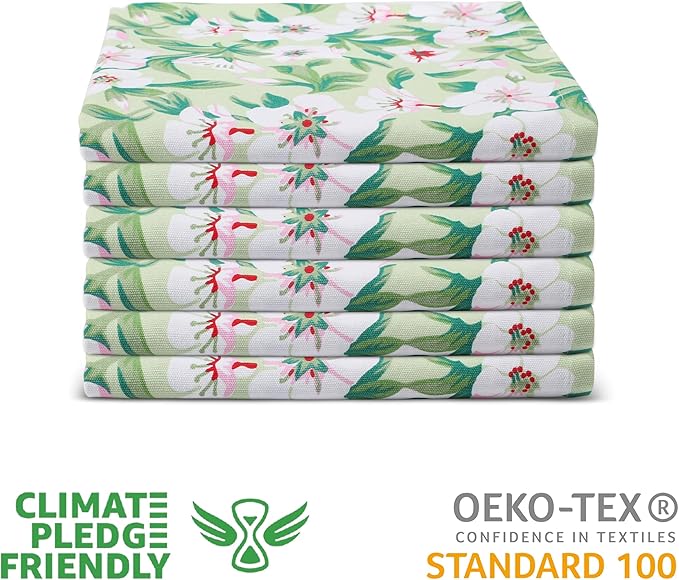 Urban Villa Dinner Napkins Lilly Print Cloth Napkins Set of 12 Premium Quality Dinner Napkins Cotton Oversized 20X20 Inches Cloth Napkins with Mitered Corner Ultra SoftDinner Napkins