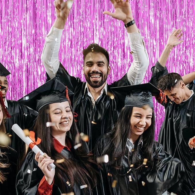 20 Pack Foil Curtain Backdrop Metallic Tinsel Foil Fringe Curtains Photo Booth Props for Birthday Wedding Engagement Baby Shower Bachelorette Christmas Holiday Celebration Party Decorations