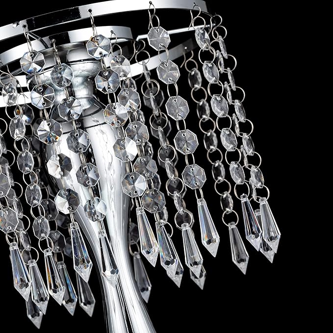 Silver Vases for Centerpieces, 10.2in Crystal Flower Arrangement Stand, Wedding Centerpieces for Tables, Tall Metal Flower Vase Holders for Wedding, Event, Reception, Birthday, Home Decor, 2 Pcs