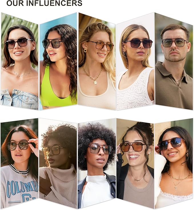 SOJOS Trendy Vintage Aviator Square Sunglasses For Womens Mens Retro 70s UV400 Women Sun Glasses SJ2327