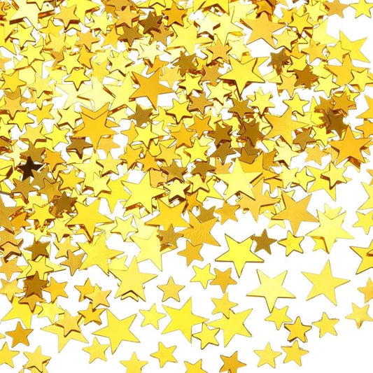 60g Star Confetti Glitter Star Table Confetti, Metallic Foil Star Glitter, Table Decorations for Party Wedding birthday graduation Decorations(Glitter Gold Set, 10mm and 6mm)