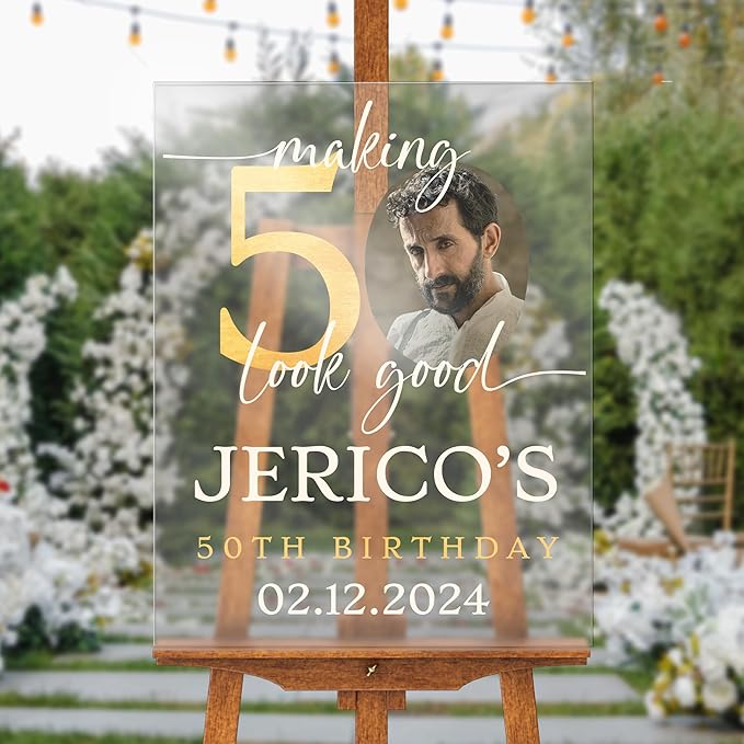 18"x24" Custom Welcome Sign for Party, Personalized Welcome Sign for Birthday Party, Custom Sign in Acrylic, Foam Board, or Coroplast Welcome Signs B (Design I)