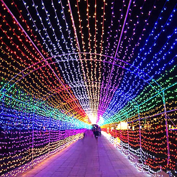 Solar Christmas Lights Outdoor, 72ft 200 LED 8 Mode Solar Powered String Lights Waterproof for Garden Patio Fence Holiday Party(Multicolor)