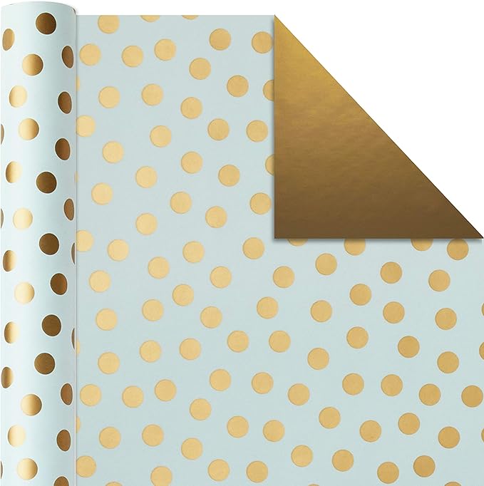 Hallmark Wrapping Paper Rolls for Graduation, Wedding, Birthday, Baby Shower, Bridal Shower - Foil Metallic Pastel Gift Wrap Paper (Set of 3 Reversible Rolls: 120 sq. ft. ttl.)
