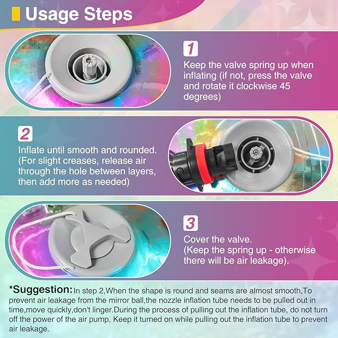 3PCS Inflatable Mirror Ball Set,Reusable Mirror Ball Large Event Decoration PVC Disco Ball with Electric Pump for Party,Concerts,Stage,Wedding Decorations(Iridescent, 3pcs:19.7In+31.5In+47.2In+Pump)