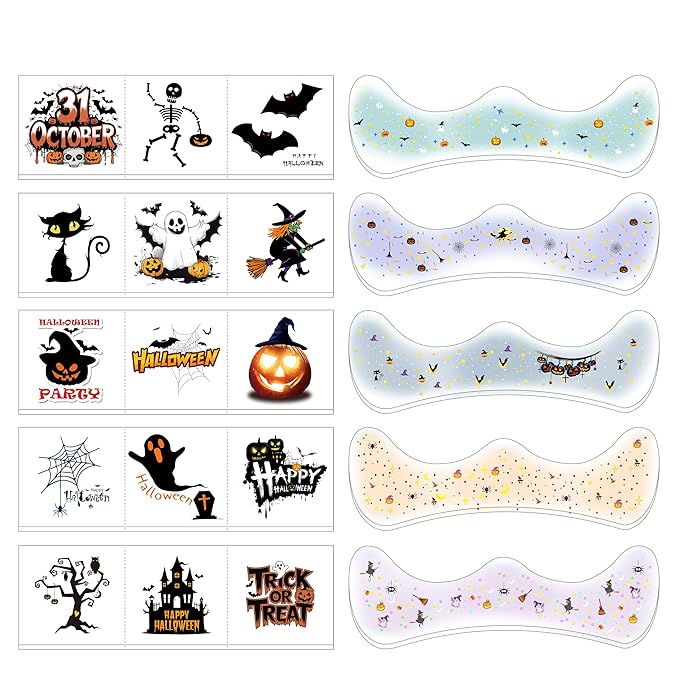 20 Pcs Halloween Makeup Decorations,DIY Halloween Glitter Freckles Face Tattoos Stickers,Sparkle and Waterproof halloween Rave Accessories Face Paint Makeup Kit for Women, Kids, Party Supplies