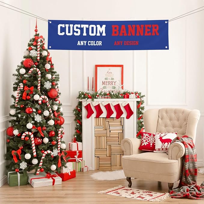 Custom Banners And Signs 4x1 Ft,Personalized Banner With Photo/Text, Banners Customized For Business Birthday Graduation Parties Indoor Outdoor